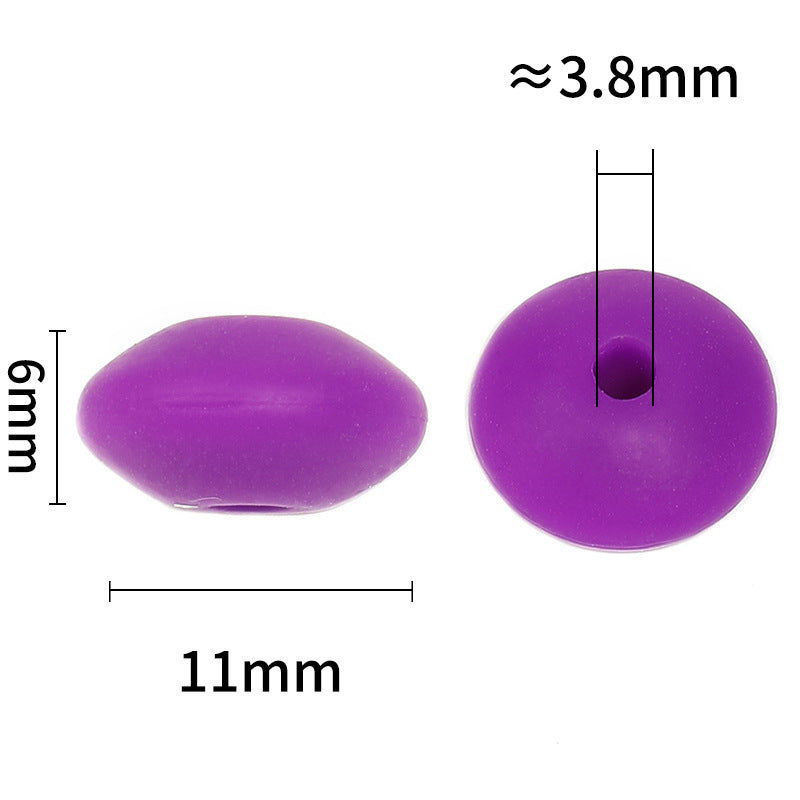 12 Mm New Color Silicone Abacus Beads Flat Round Wheel Beads DIY Mobile Phone Chain Keychain Jewelry Accessories Bead Partition Wholesale