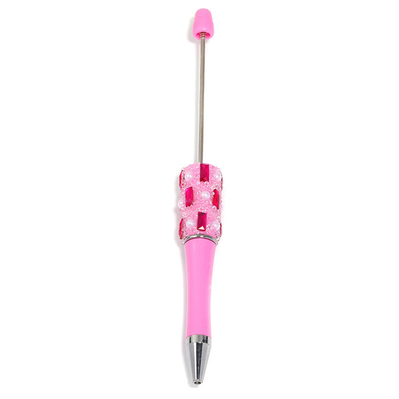 Heavy Industry DIY Shiny Square Diamond Rhinestone Gypsy Sugar Pattern Multi-color Beaded Rotary Ballpoint Pen
