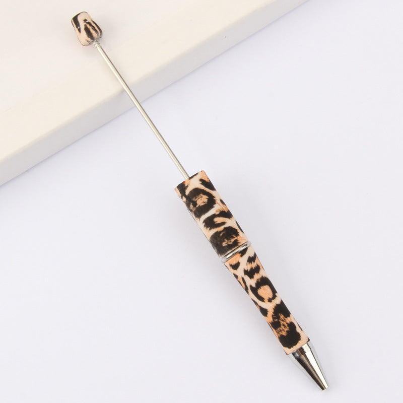 DIY bead pen printing pattern creative plastic beading puzzle leopard print floral cow tiger pattern bead pen wholesale