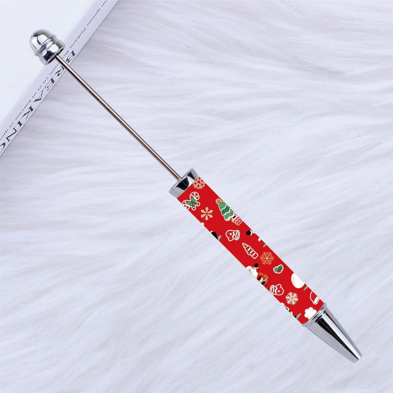 DIY Beadable Plastic Christmas Printed Pens, 149MM, Please Read the Description
