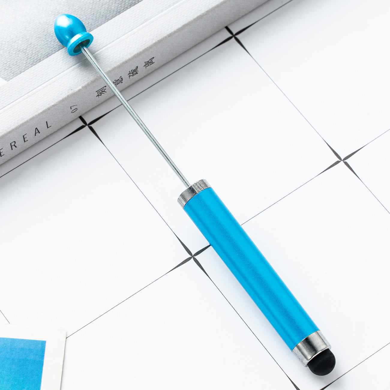 Spot wholesale plastic pen touch screen pen DIY handmade bead pen three-in-one capacitive bead multi-functional ballpoint pen