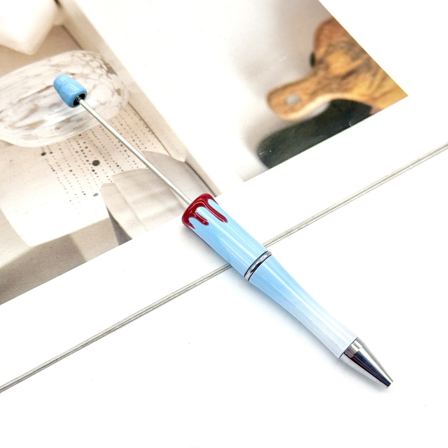New DIY bloodprint bead pen, creative Halloween Christmas bloodprint hand-painted modeling ballpoint pen spot wholesale