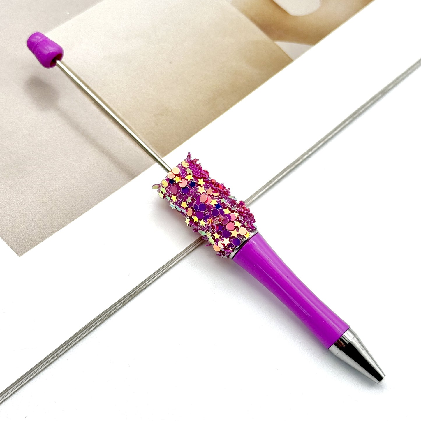 DIY Little Star Ball Pen, Shiny Sequin Star Ball Pen Handmade Patch Cute Ball Pen Spot