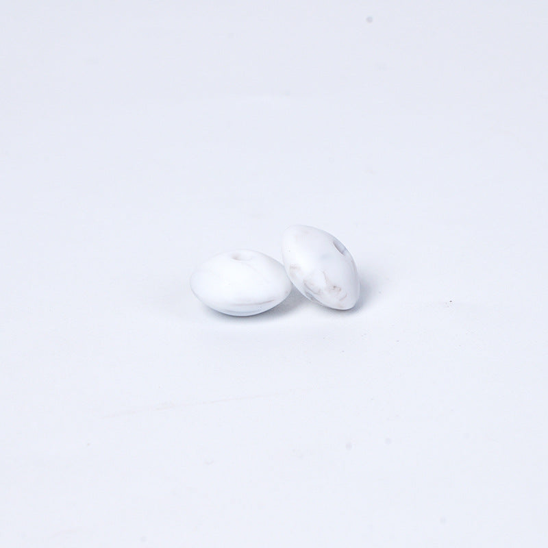 Spot Silicone Beads European and American Jewelry 12mm Small Beads DIY Necklace Beaded Oval Lentil Loose Beads Wholesale #51-100