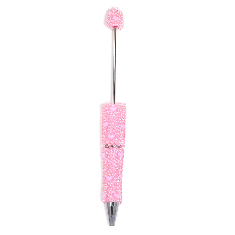 Mermaid love bubble glass beads bead pen DIY multi-color high-value rotating ballpoint pen student gift pen