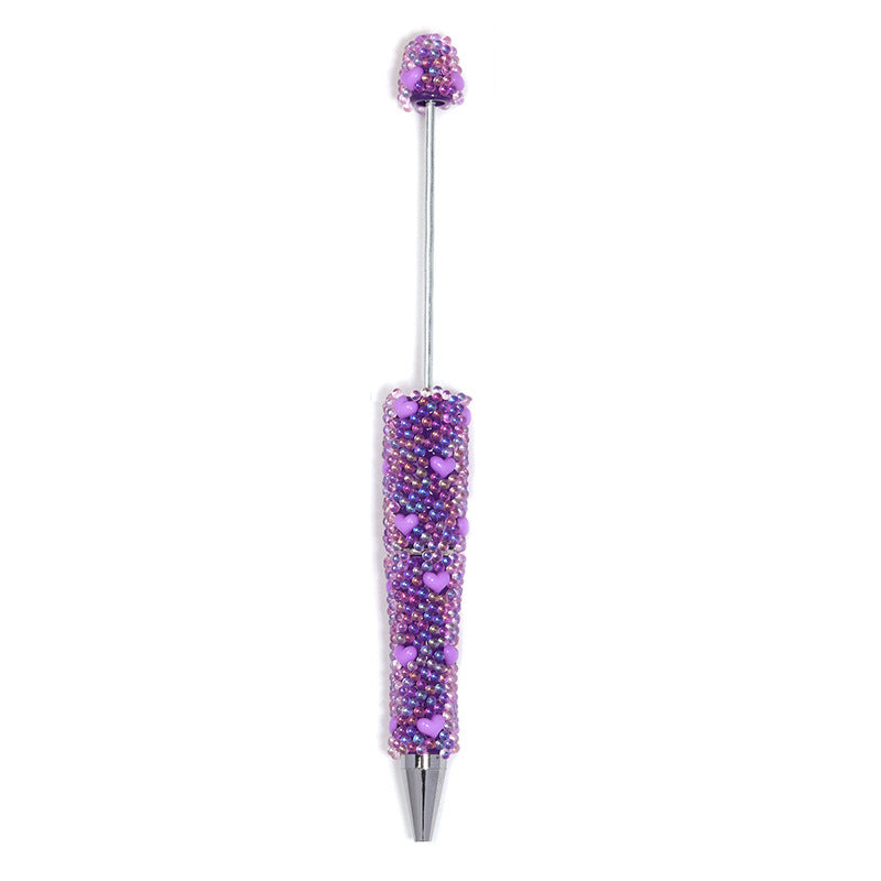 Mermaid love bubble glass beads bead pen DIY multi-color high-value rotating ballpoint pen student gift pen