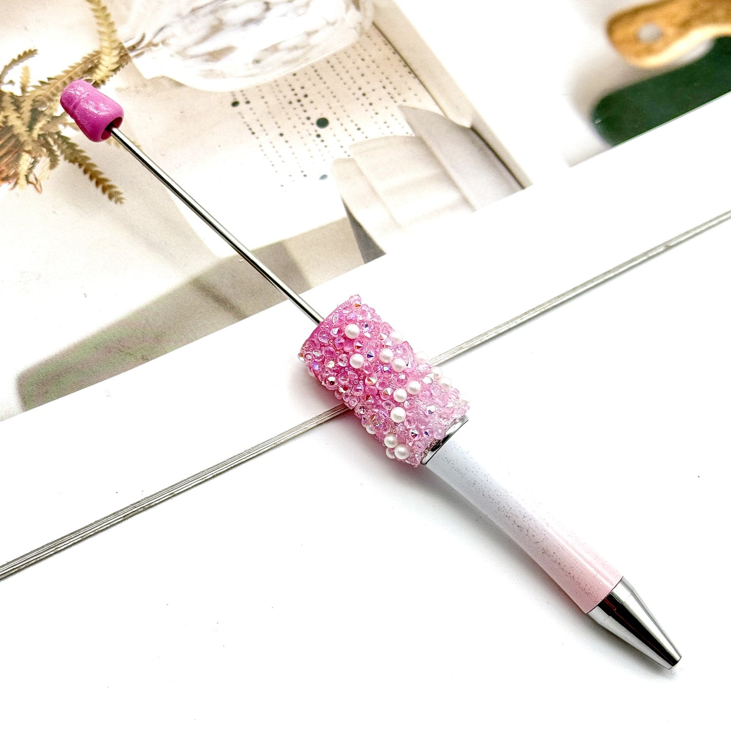 DIY Gypsy pearl bead pen granulated sugar crystal beadedpen ballpoint pen blind box Moe pen spot wholesale