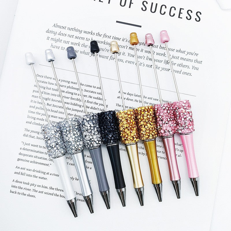 DIY random diamond bead pen cross-border hot-selling hand-worn beads diamond pen beadedpen plastic ballpoint pen