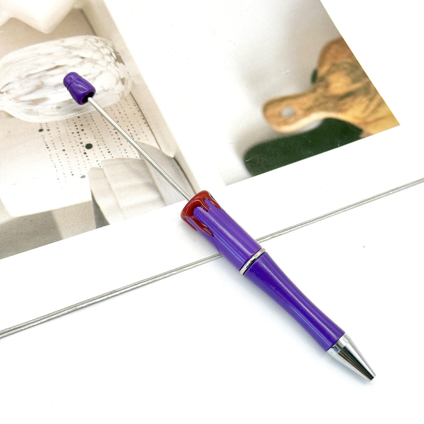 New DIY bloodprint bead pen, creative Halloween Christmas bloodprint hand-painted modeling ballpoint pen spot wholesale