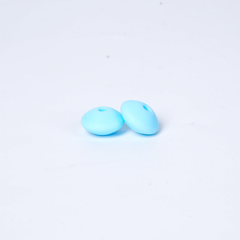 Spot Silicone Beads European and American Jewelry 12mm Small Beads DIY Necklace Beaded Oval Lentil Loose Beads Wholesale