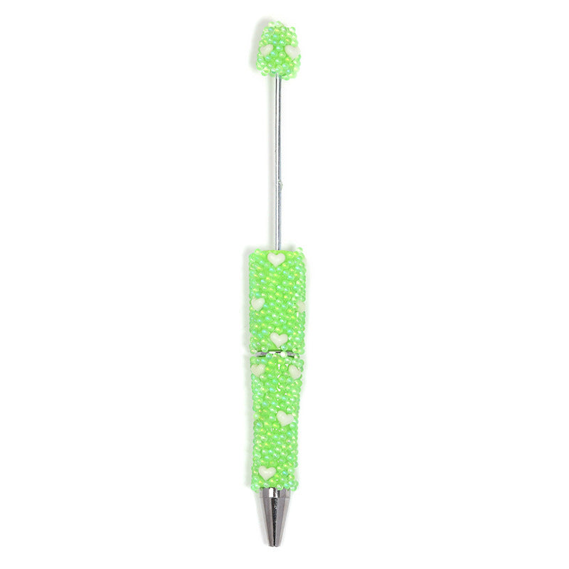 Mermaid love bubble glass beads bead pen DIY multi-color high-value rotating ballpoint pen student gift pen