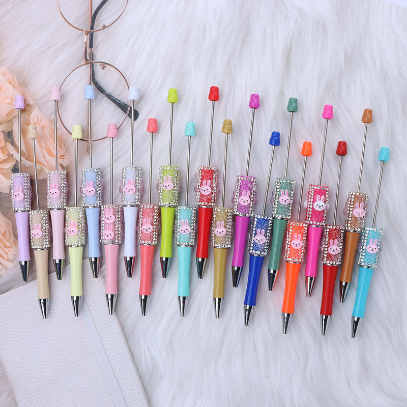 DIY big white rabbit sugar bead pen, cute rabbit dream rabbit dream bead round bead pen manufacturer wholesale