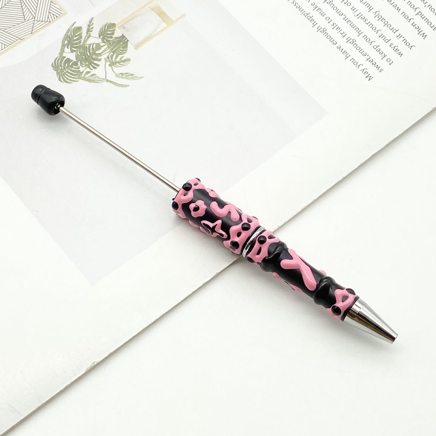 Creative cream glue hand-painted bead pen DIY hand-painted oil ballpoint pen Macaron cream cute pen spot