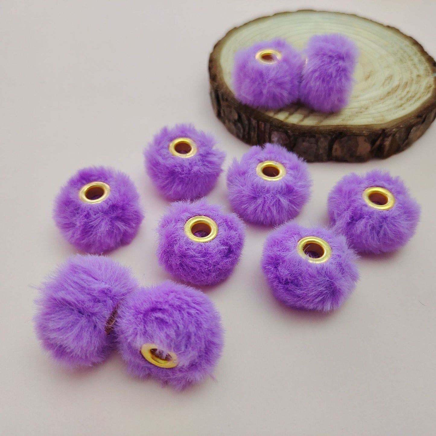 Imitation Rabbit Fur Plush Hanging Ball Beads Beads 20mm Straight Hole Hairball Beads DIY Mobile Phone Chain Accessories