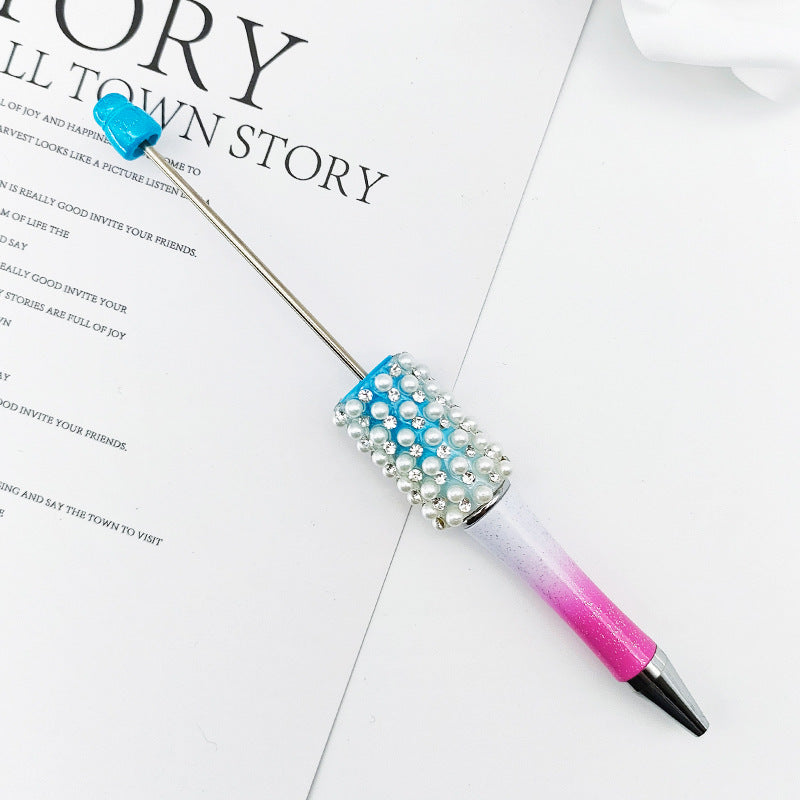 DIY Pearl Diamond Bead Pen Hand Sticker Diamond Ballpoint Pen Flash Diamond Pearl Diamond Beadedpen Spot Wholesale