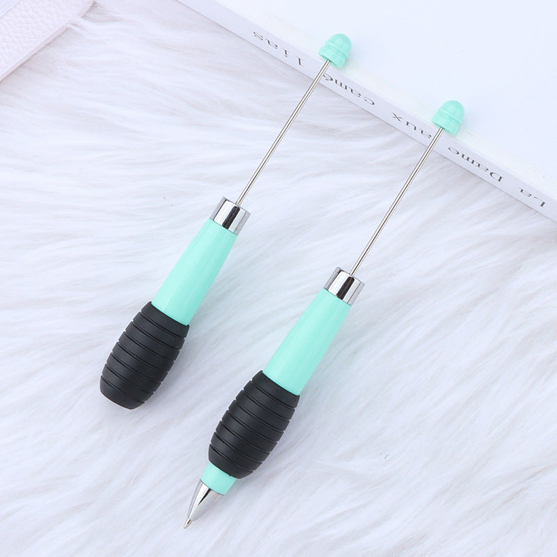 Cross-border explosion DIY telescopic bead pen, creative and cute macaron color telescopic rotating beaded gift ballpoint pen
