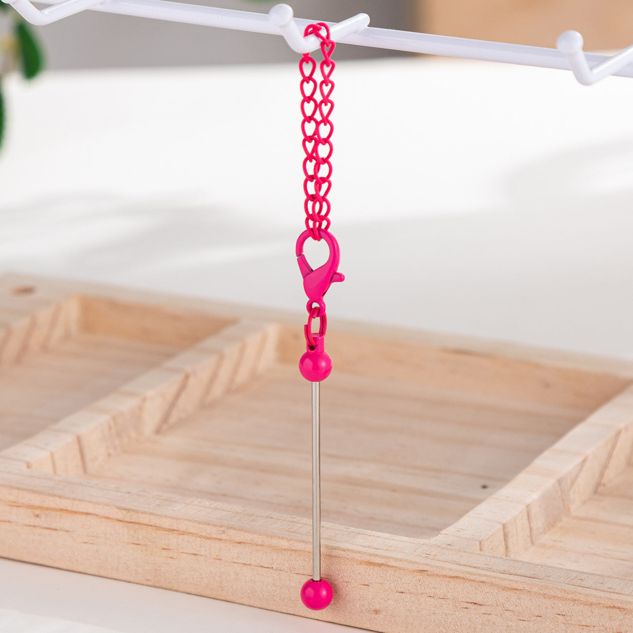 New DIY mini beaded keychain creative personalized bag pendant keychain candy-colored metal keychain