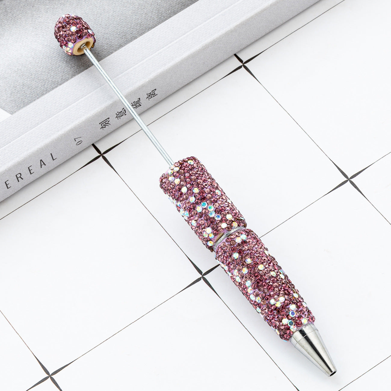 New DIY full diamond bead pen hand-attached drill AB colored diamond beaded ballpoint pen multi-color plastic bead pen wholesale