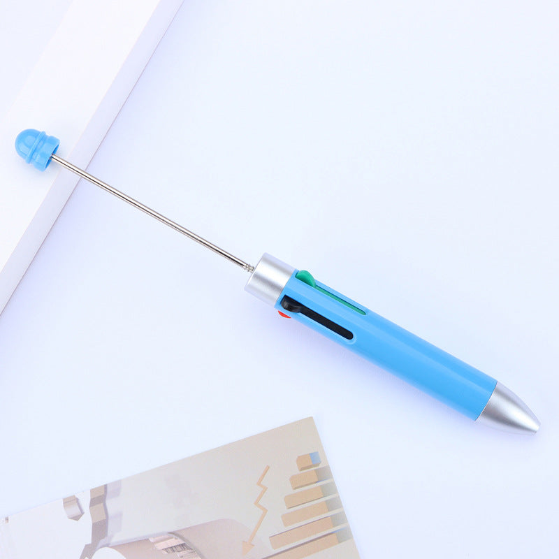 Business four-color bead pen DIY handmade jewelry bead pen cute puzzle multi-color plastic ballpoint pen gift pen