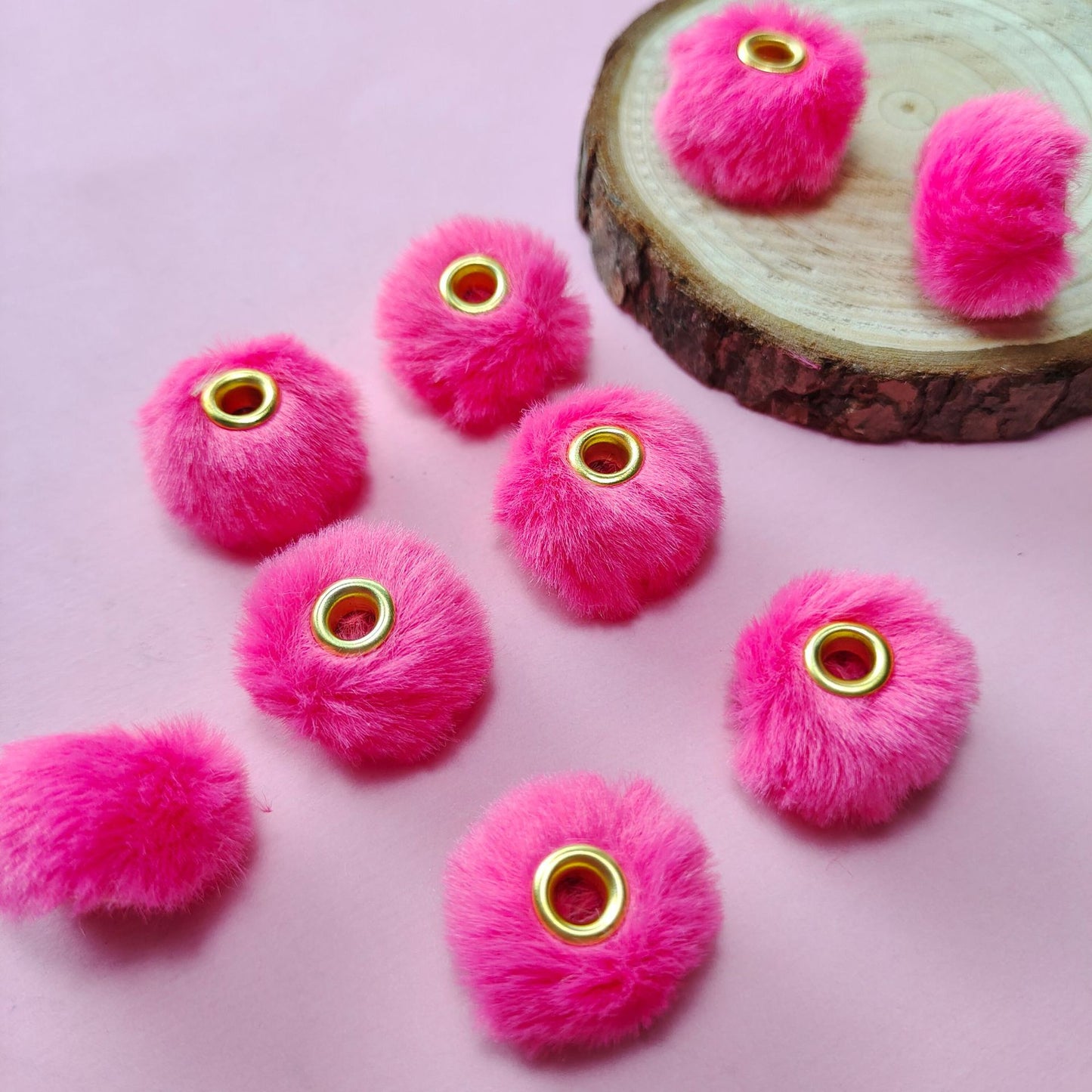 Imitation Rabbit Fur Plush Hanging Ball Beads Beads 20mm Straight Hole Hairball Beads DIY Mobile Phone Chain Accessories