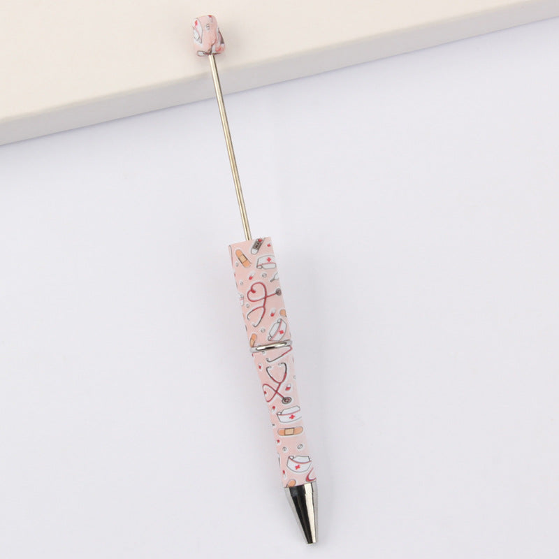 DIY bead pen printing pattern creative plastic beading puzzle leopard print floral cow tiger pattern bead pen wholesale