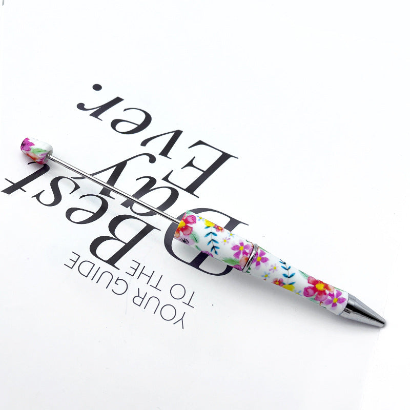 DIY printing pattern bead pen creative leopard print floral cow bead pen cross-border beadedpen spot wholesale