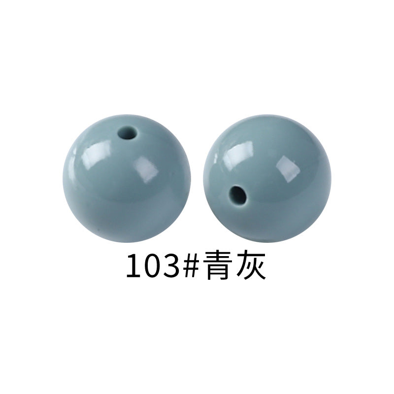 15mm Spot Glossy Silicone Beads Round Loose Beads DIY Jewelry Smooth Oil Injection Silicone Beads Mixed Color Beads