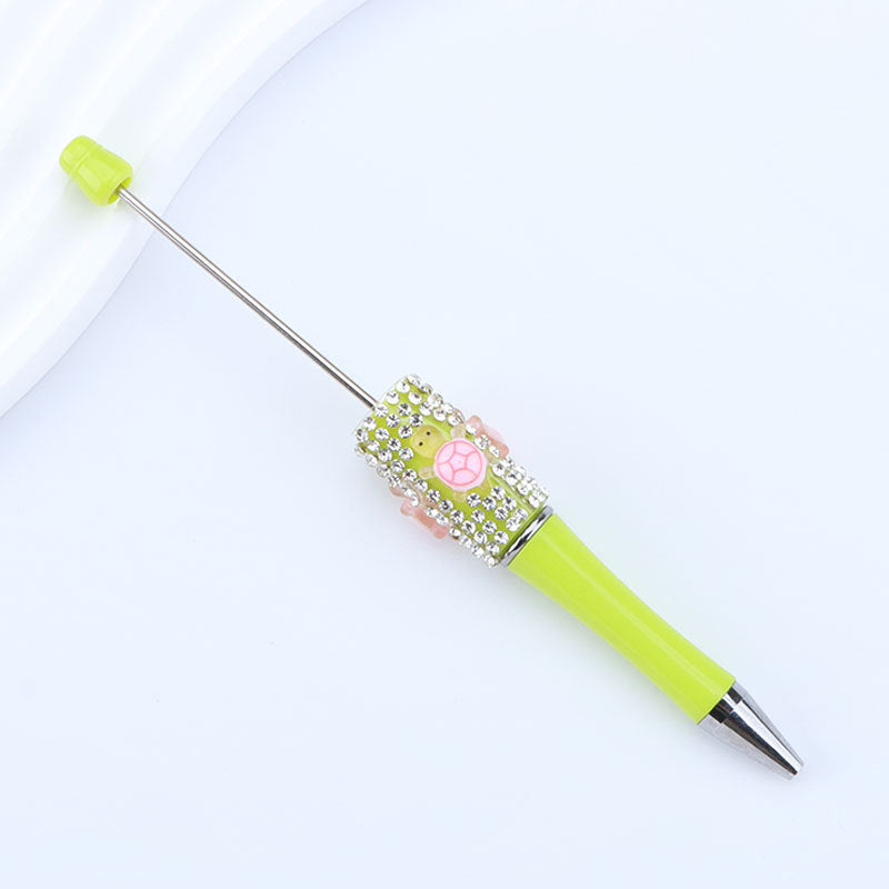 DIY turtle broken diamond bead pen Internet celebrity turtle dream turtle super cute turtle diamond pen bead round bead cute pen