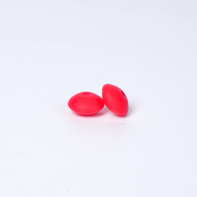 Spot Silicone Beads European and American Jewelry 12mm Small Beads DIY Necklace Beaded Oval Lentil Loose Beads Wholesale #101-137