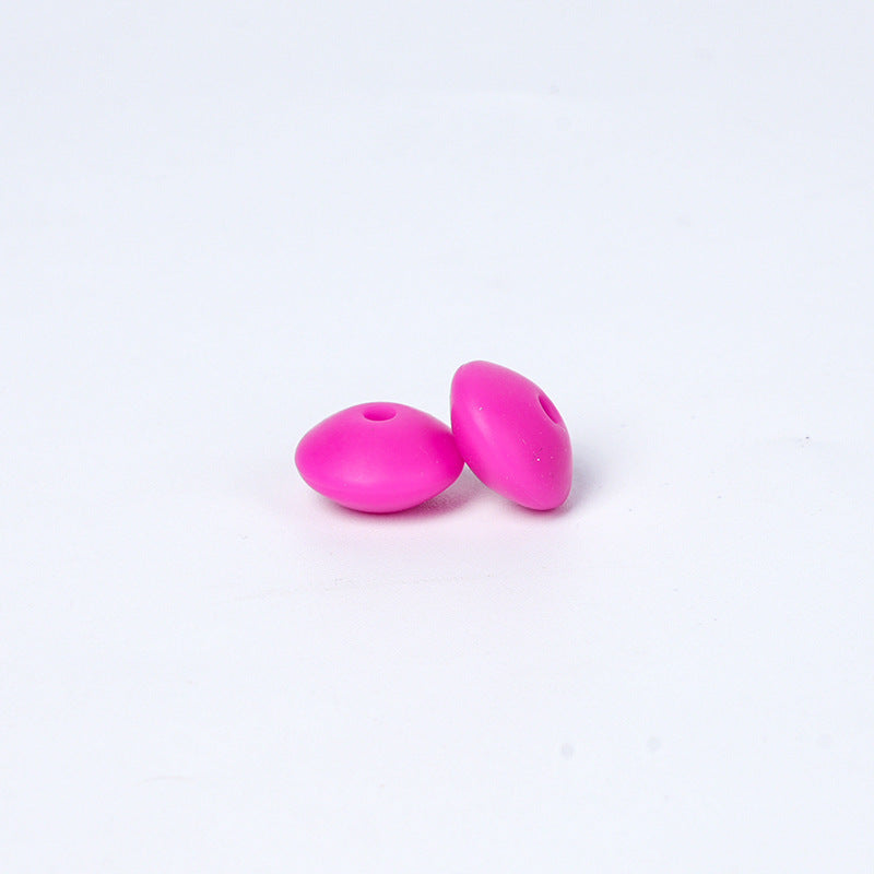 Spot Silicone Beads European and American Jewelry 12mm Small Beads DIY Necklace Beaded Oval Lentil Loose Beads Wholesale #101-137