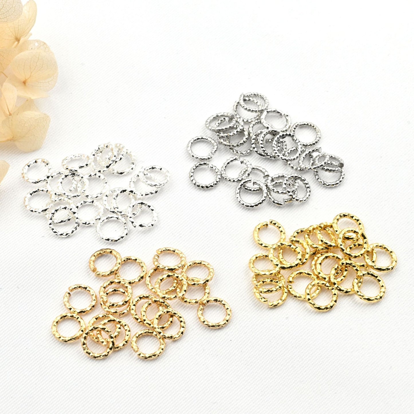 10mm gold color-preserving DIY jewelry twist batch flower closed opening ring yellow-gold circle accessories handmade materials