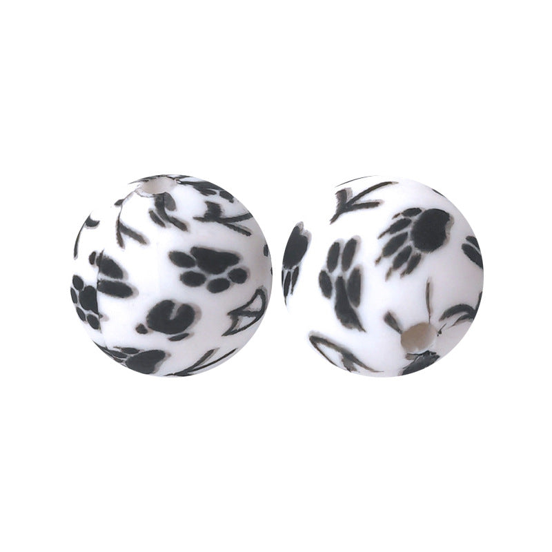 15mm Silicone Beads Water Transfer Beads DIY Jewelry Bead Pen Loose Beads Wholesale #201-250