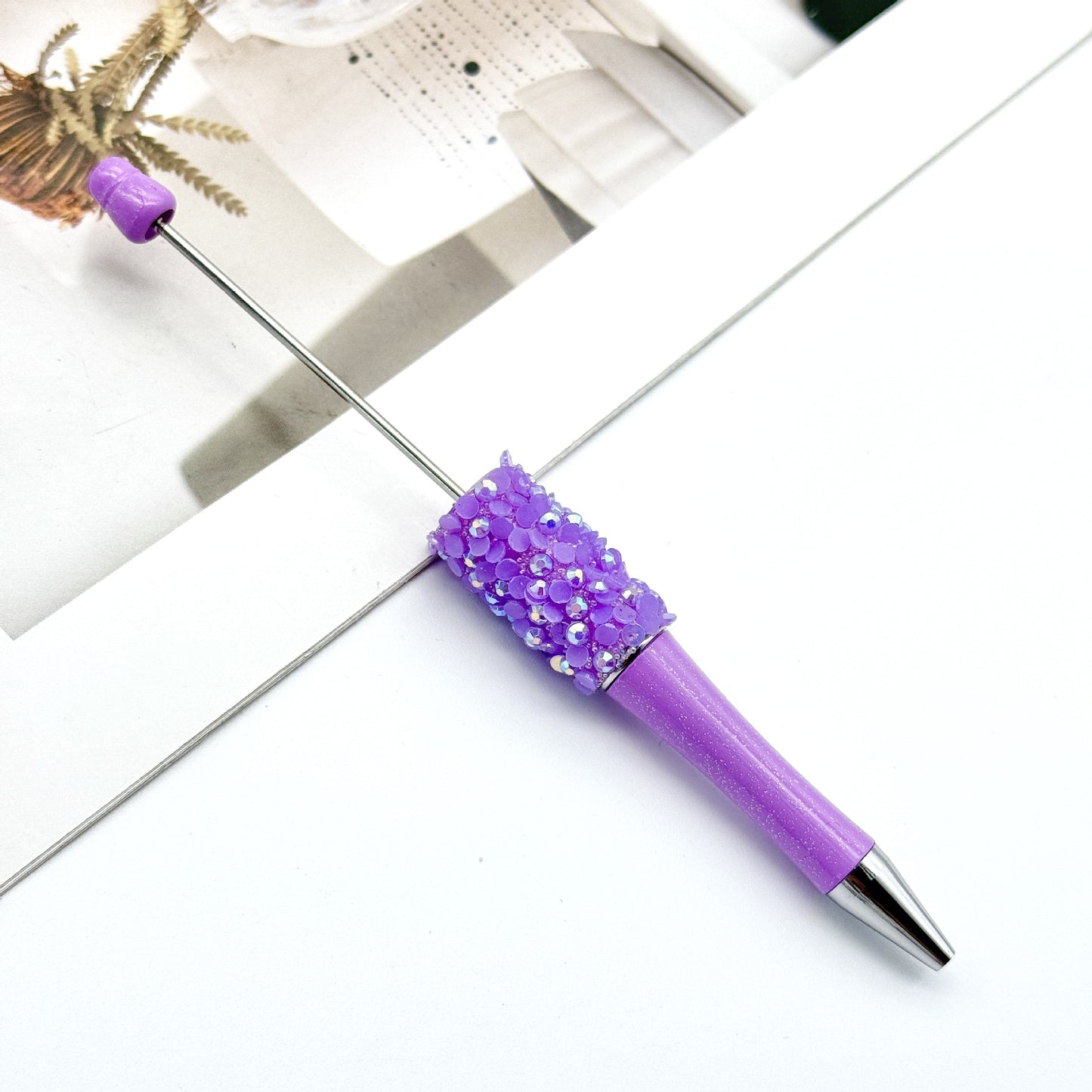 New DIY petal sequined bead pen, Macaron multi-color bead-piercing ballpoint pen cross-border sprouting pen manufacturers wholesale