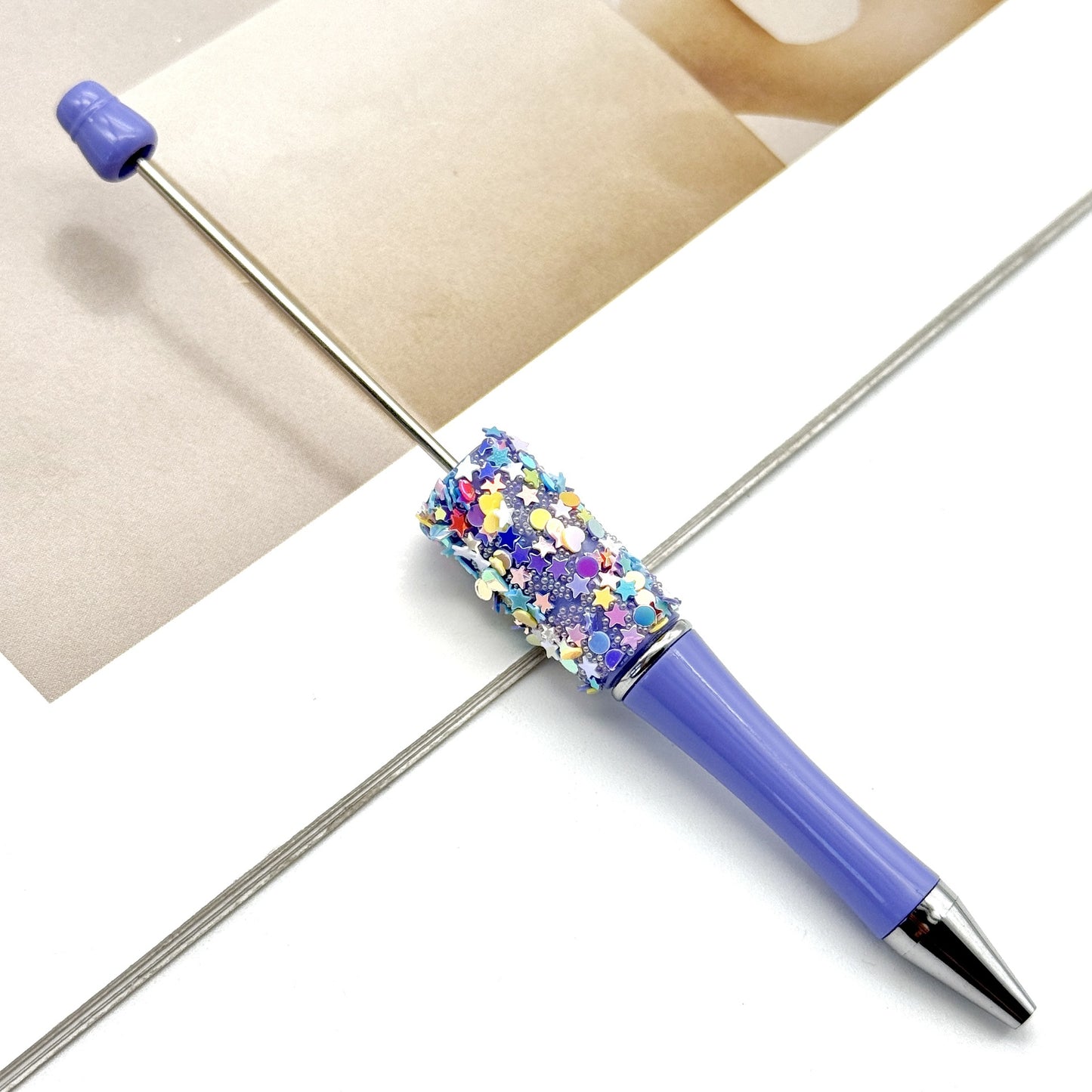 DIY Little Star Ball Pen, Shiny Sequin Star Ball Pen Handmade Patch Cute Ball Pen Spot