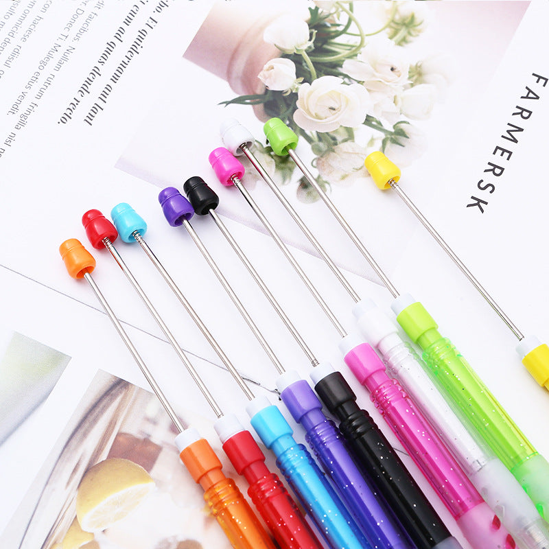 ABS plastic beaded pencil 0.5 free sharpening pencil DIY continuous lead automatic pencil student writing gift wholesale