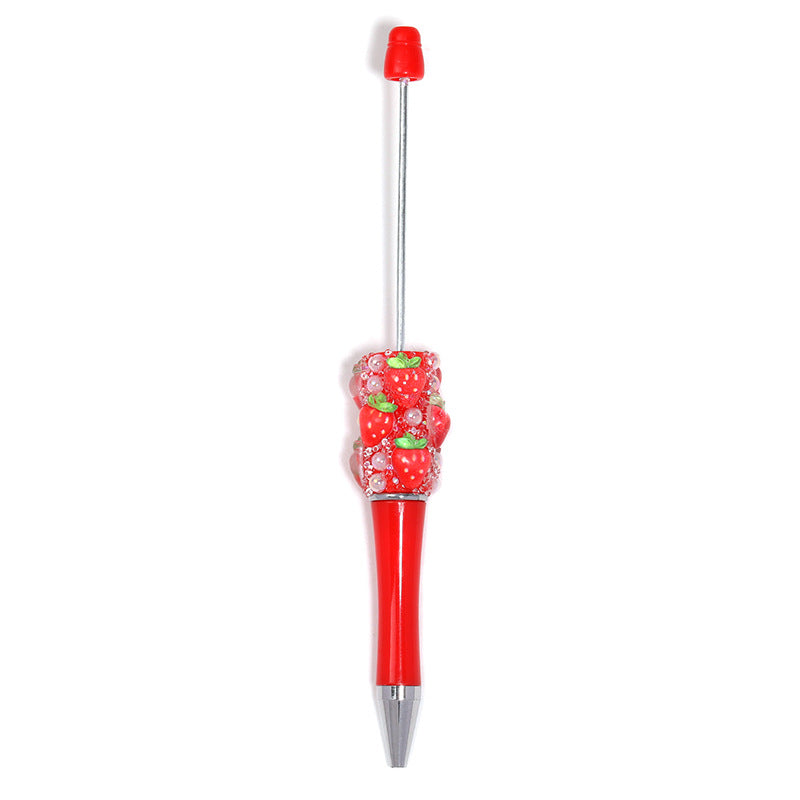 Wholesale Korean ins style high value bead pen handmade DIY creative fruit cute grain heavy industry bead pen