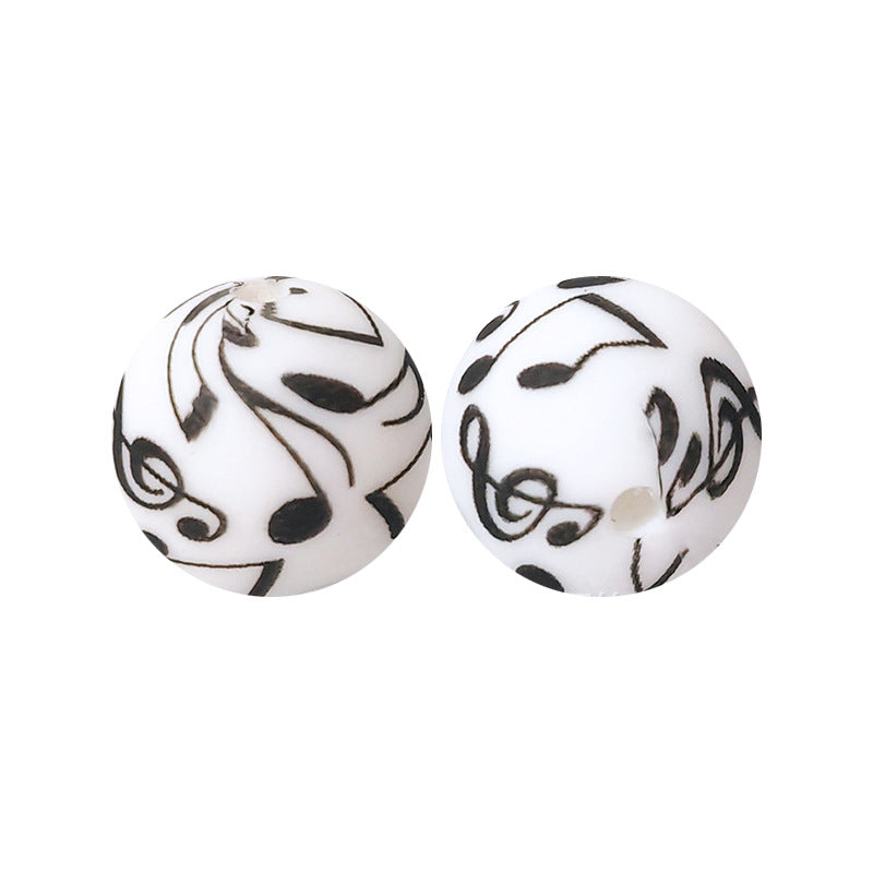 15mm silicone beads water transfer beads DIY jewelry bead pen loose beads wholesale