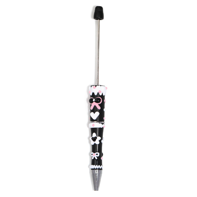 Cream glue hand-painted bead pen Macaron cute grains DIY handmade pen jewelry accessories materials wholesale