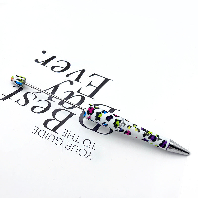 DIY printing pattern bead pen creative leopard print floral cow bead pen cross-border beadedpen spot wholesale