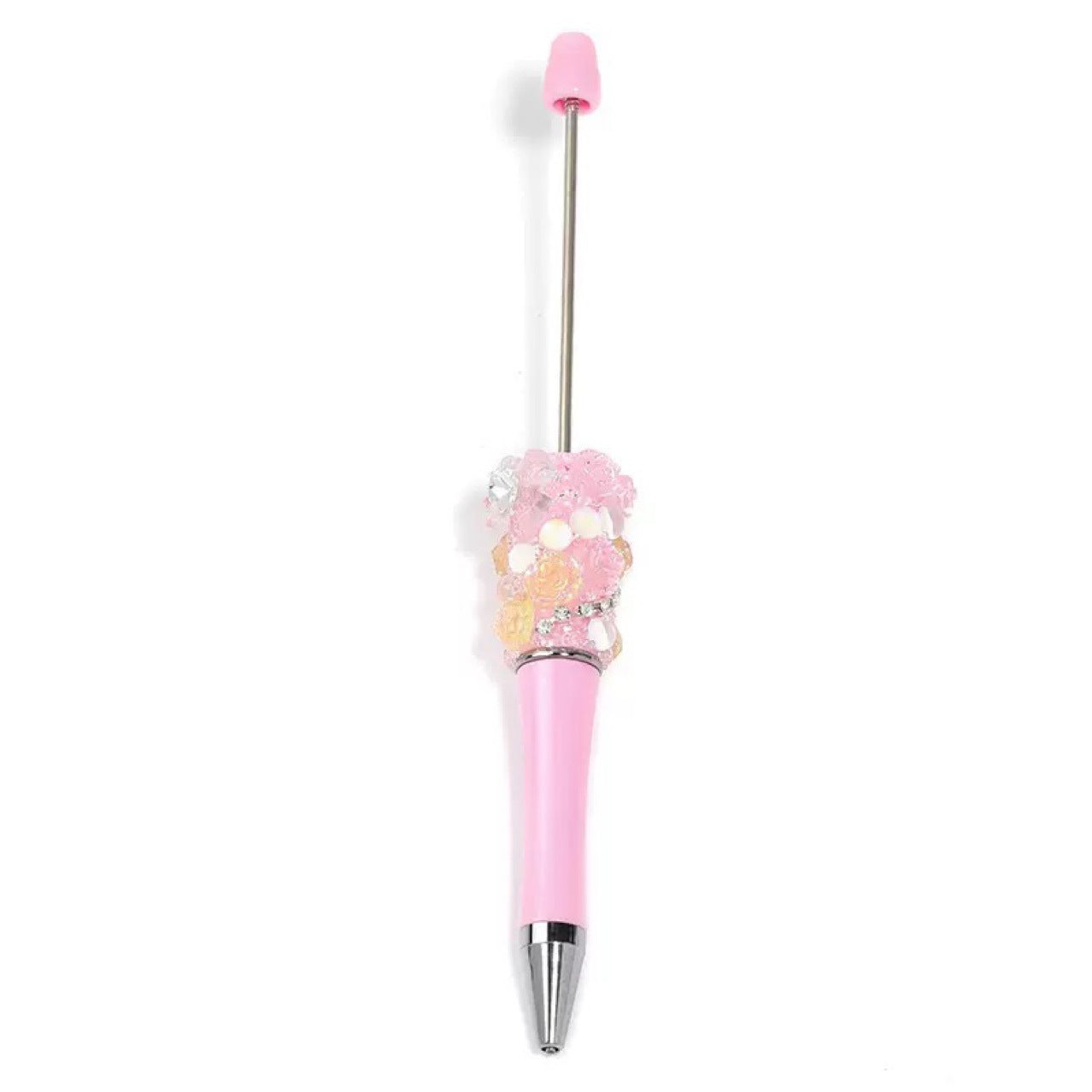 Heavy industry pearl camellia DIY bead pen resin rose bead pen plastic rotating bead pen ballpoint pen