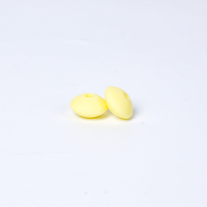 Spot Silicone Beads European and American Jewelry 12mm Small Beads DIY Necklace Beaded Oval Lentil Loose Beads Wholesale #101-137