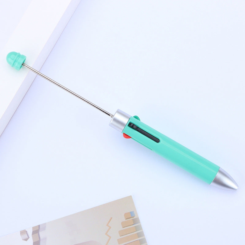 Business four-color bead pen DIY handmade jewelry bead pen cute puzzle multi-color plastic ballpoint pen gift pen