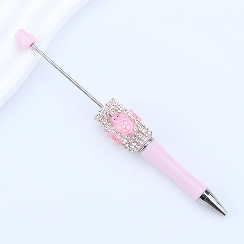 DIY turtle broken diamond bead pen Internet celebrity turtle dream turtle super cute turtle diamond pen bead round bead cute pen