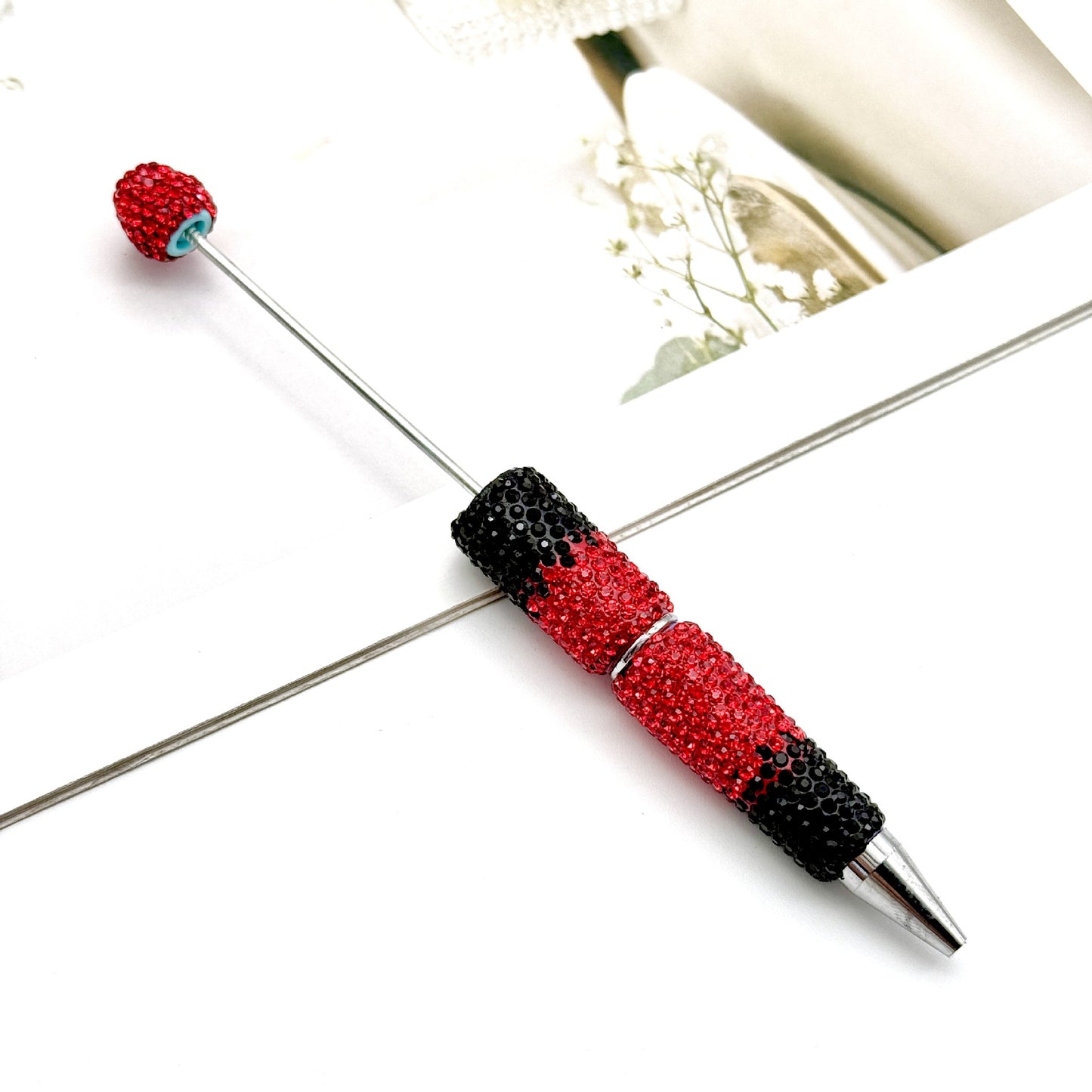 DIY's new gradual change full diamond pen, pure handmade diamond beaded pen cute creative gradual change rhinestone beaded ballpoint pen