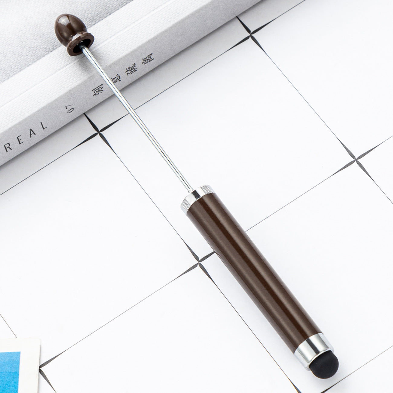 Spot wholesale plastic pen touch screen pen DIY handmade bead pen three-in-one capacitive bead multi-functional ballpoint pen