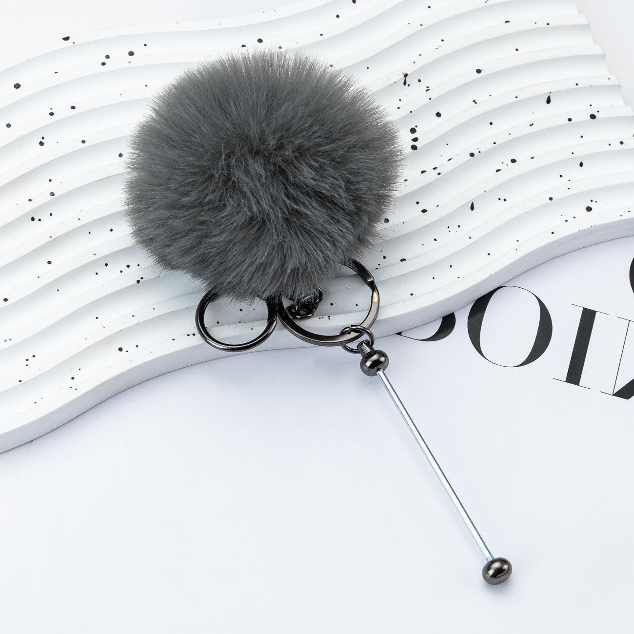DIY beaded hairball keychain creative personalized bag pendant keychain plush pendant key pendant