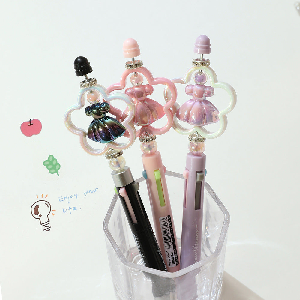 Chenxi Princess Dream Ball Pen 4-Color Press Ballpoint Pen Creative High-value Girl Heart Hand Account Painting Pen