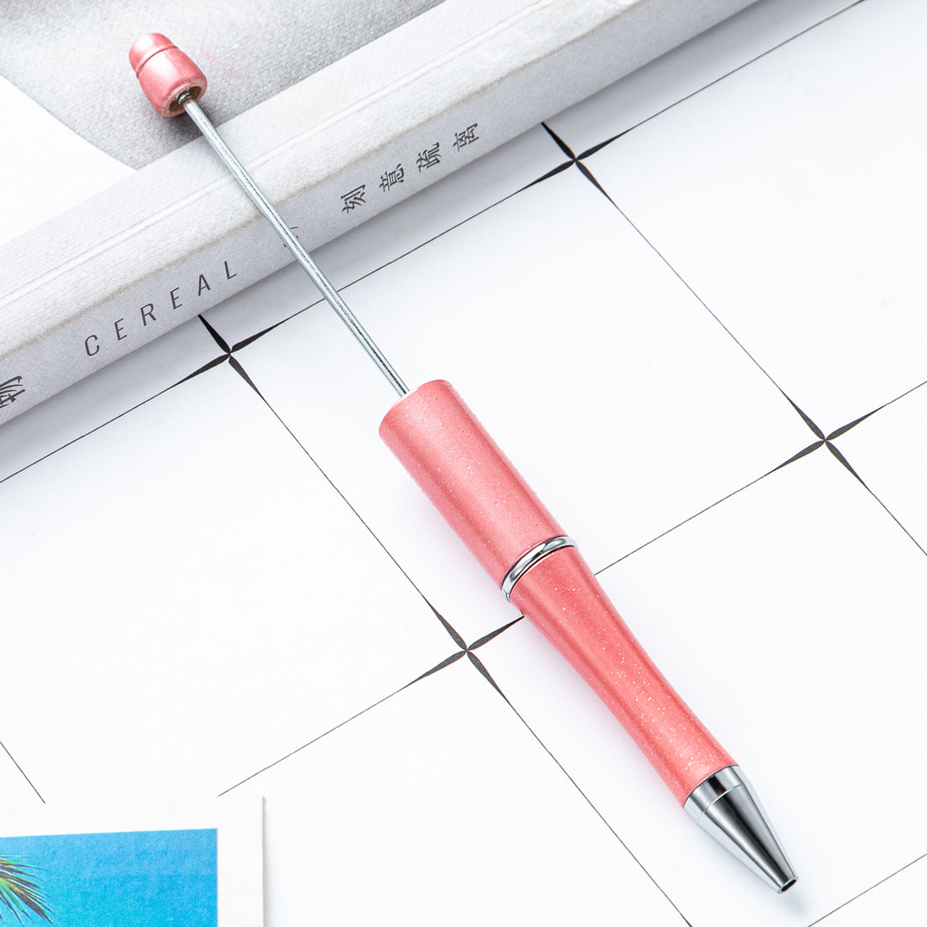 Bead pen, spot wholesale creative DIY plastic bead pen ballpoint pen printable plastic bead pen