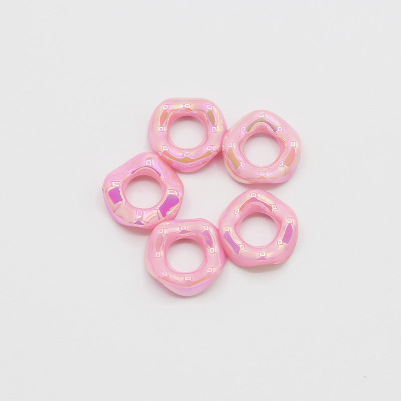 16Mm Color Electroplated Lace Wave Stacked Le Large Hole Beads Diy Handmade Beaded Loose Beads Bracelet Accessories Wholesale