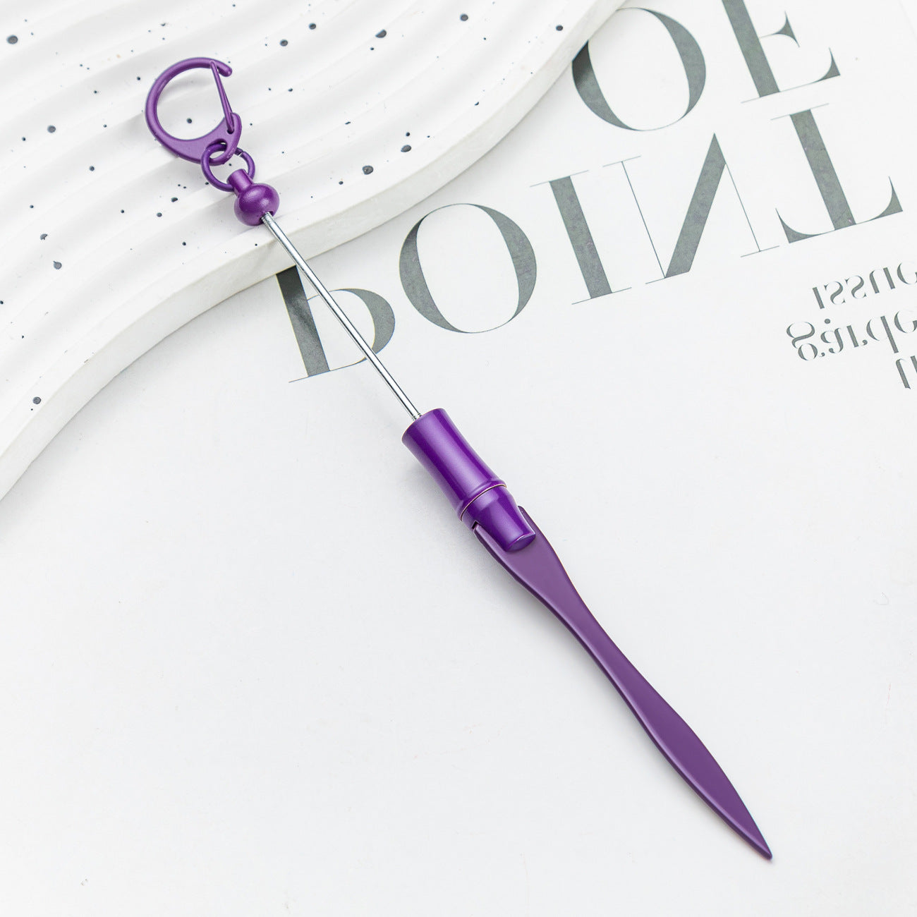 Spot DIY beaded letter opener multi-functional metal paper cutter keychain outdoor portable letter opener wholesale